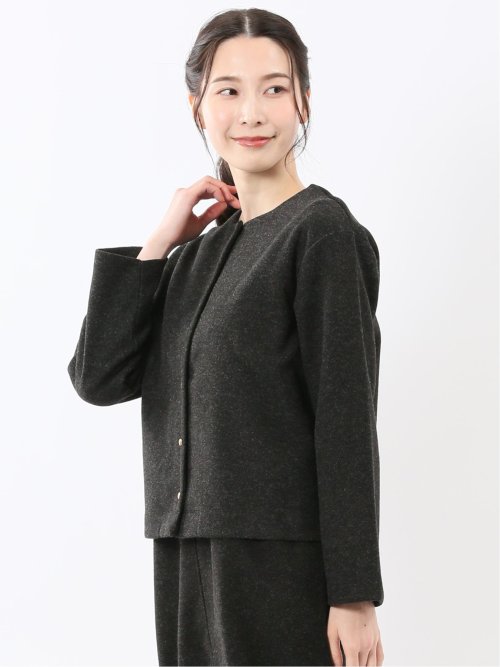 ストレッチウォッシャブル ウーリッシュ クルーカーディガン(セットアップ可能)