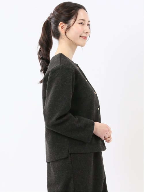 ストレッチウォッシャブル ウーリッシュ クルーカーディガン(セットアップ可能)