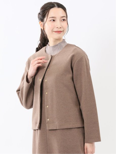 ストレッチウォッシャブル ウーリッシュ クルーカーディガン(セットアップ可能)