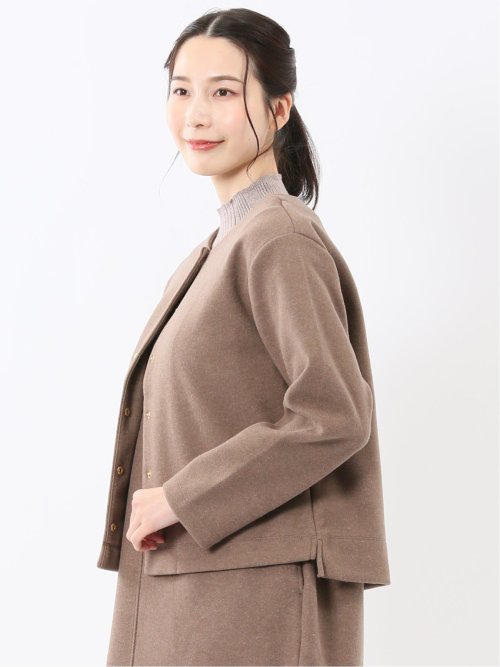 ストレッチウォッシャブル ウーリッシュ クルーカーディガン(セットアップ可能)