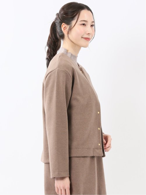 ストレッチウォッシャブル ウーリッシュ クルーカーディガン(セットアップ可能)