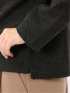 カーディガン レディース 長袖 ストレッチ クルーネック スナップボタン ウーリッシュ カットアウター ややゆったり