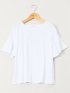 綿スムス クルーネック ラッフルスリープ Tシャツ