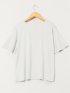 綿スムス クルーネック ラッフルスリープ Tシャツ