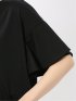 綿スムス クルーネック ラッフルスリープ Tシャツ