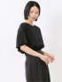 綿スムス クルーネック ラッフルスリープ Tシャツ