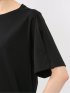 綿スムス クルーネック 袖タックTシャツ