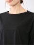 綿スムス クルーネック 袖タックTシャツ