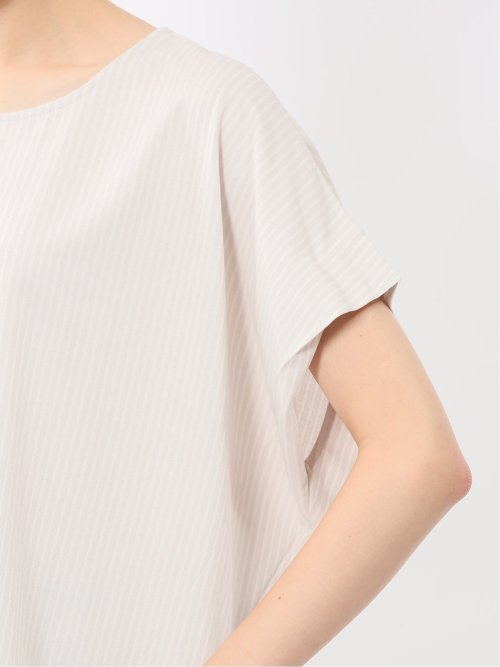 ストライプ フレンチスリーブ プルオーバー