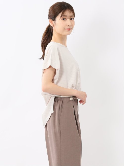 ストライプ フレンチスリーブ プルオーバー