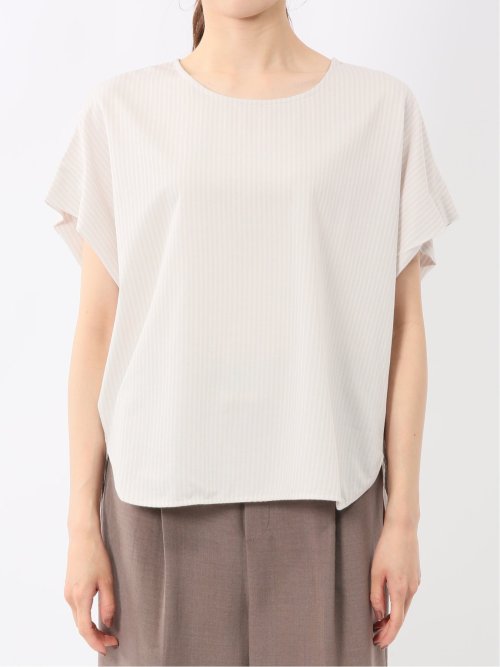 ストライプ フレンチスリーブ プルオーバー