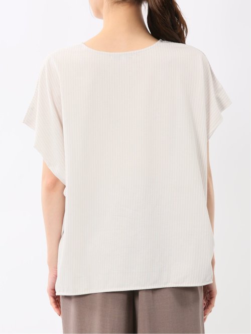 ストライプ フレンチスリーブ プルオーバー