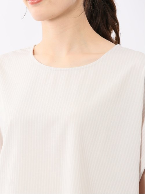 ストライプ フレンチスリーブ プルオーバー