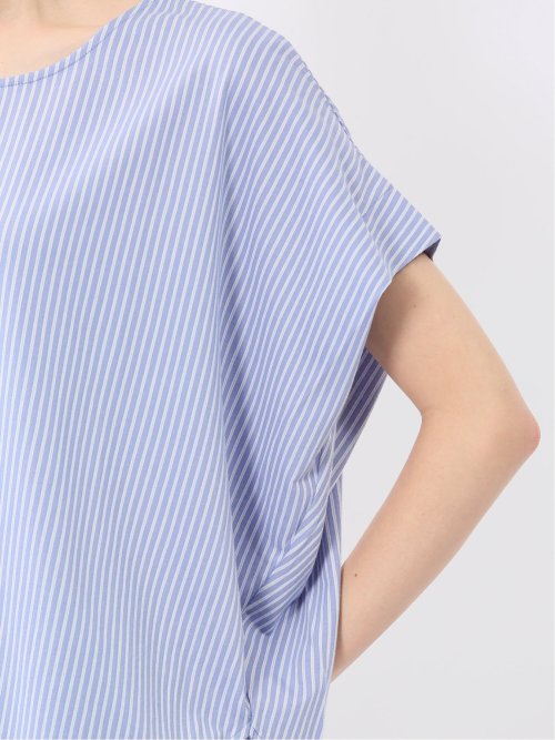 ストライプ フレンチスリーブ プルオーバー