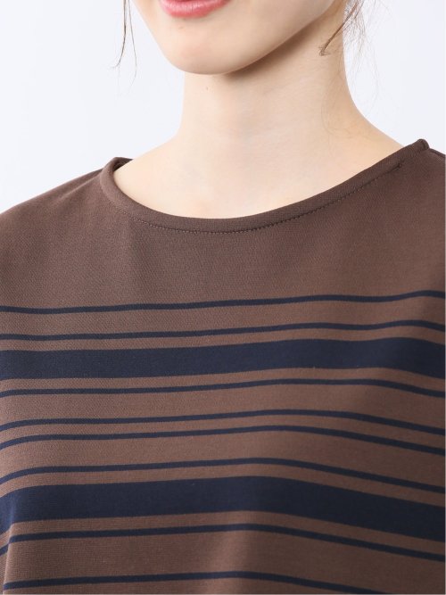 ランダムボーダー フレンチスリーブ プルオーバー