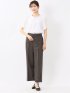 綿スムス クルーネック 袖シフォンTシャツ