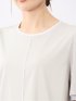 綿スムス クルーネック 袖シフォンTシャツ