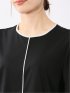 綿スムス クルーネック 袖シフォンTシャツ