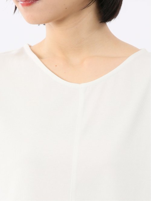 接触冷感 クルーネック オパール袖 プルオーバー