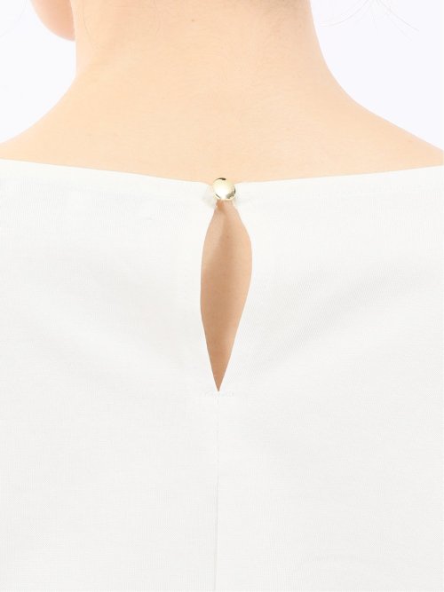 袖シアーランタン クルーネック プルオーバー