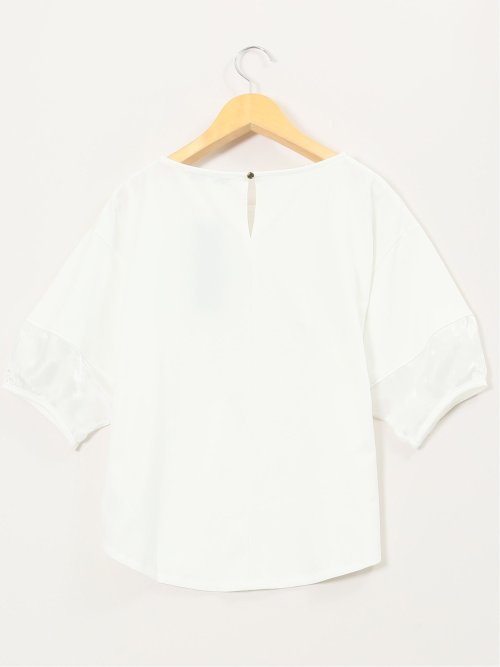 袖シアーランタン クルーネック プルオーバー