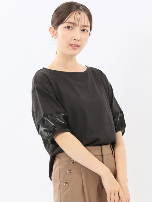 袖シアーランタン クルーネック プルオーバー