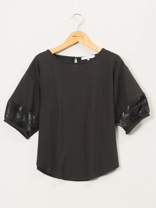 袖シアーランタン クルーネック プルオーバー