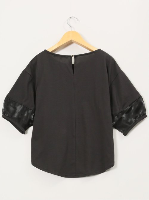 袖シアーランタン クルーネック プルオーバー