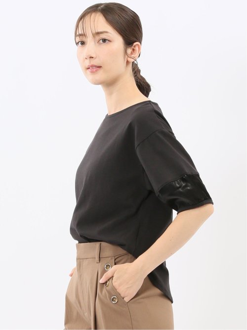 袖シアーランタン クルーネック プルオーバー