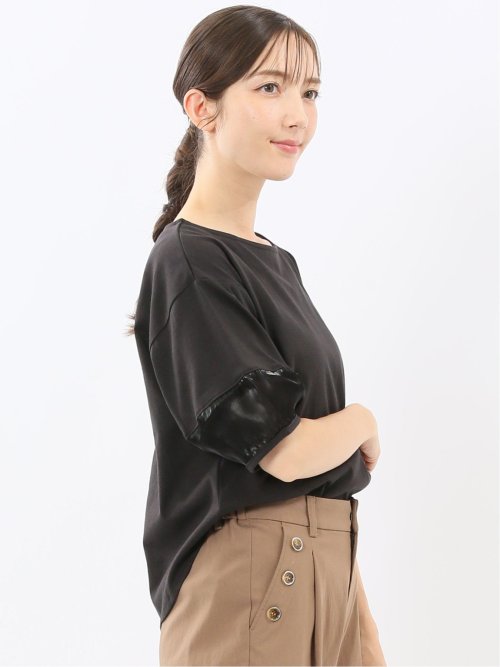 袖シアーランタン クルーネック プルオーバー