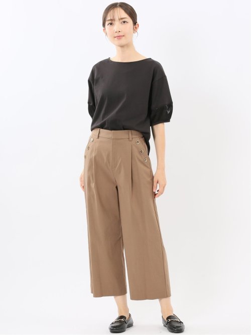 袖シアーランタン クルーネック プルオーバー