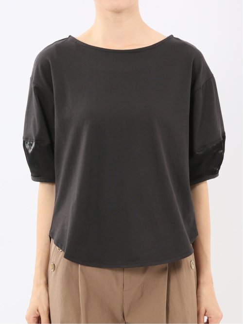 袖シアーランタン クルーネック プルオーバー