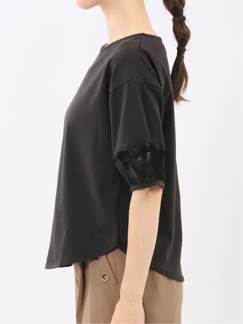 袖シアーランタン クルーネック プルオーバー