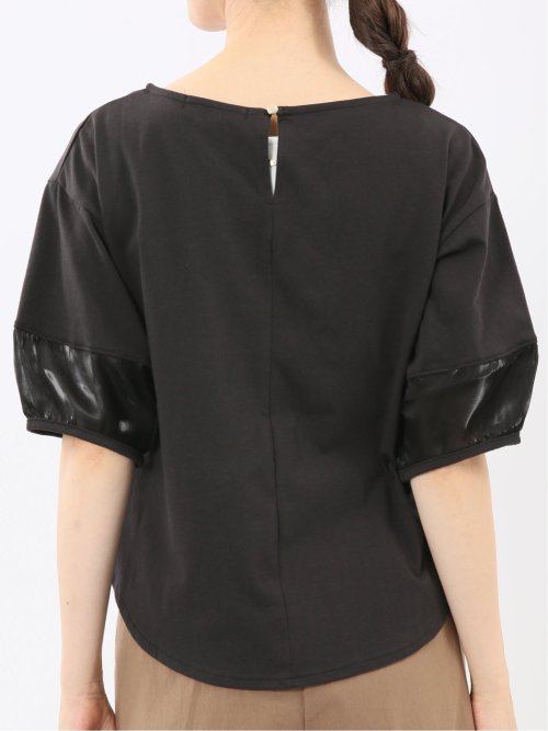 袖シアーランタン クルーネック プルオーバー