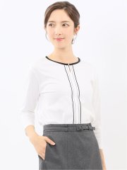 綿スムス 配色 7分袖Tシャツ