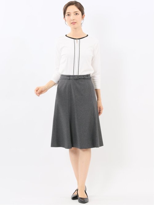 綿スムス 配色 7分袖Tシャツ