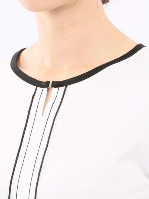 綿スムス 配色 7分袖Tシャツ