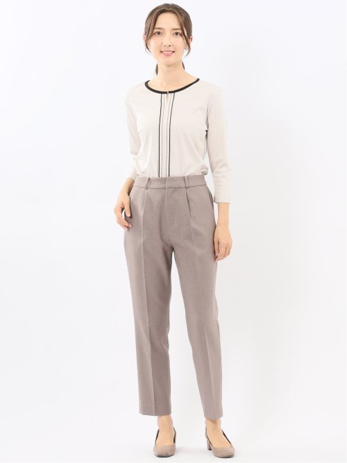 綿スムス 配色 7分袖Tシャツ