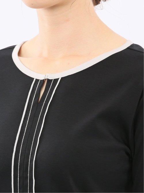 綿スムス 配色 7分袖Tシャツ