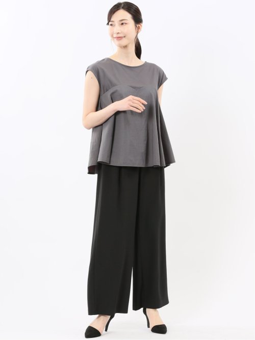 ビスチェ風切替 ペプラムプルオーバー