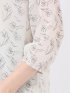 カットブラウス レディース 7分袖 シフォン 花柄 スタンドネック プルオーバー 裏地付き
