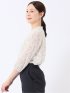 カットブラウス レディース 7分袖 シフォン 花柄 スタンドネック プルオーバー 裏地付き