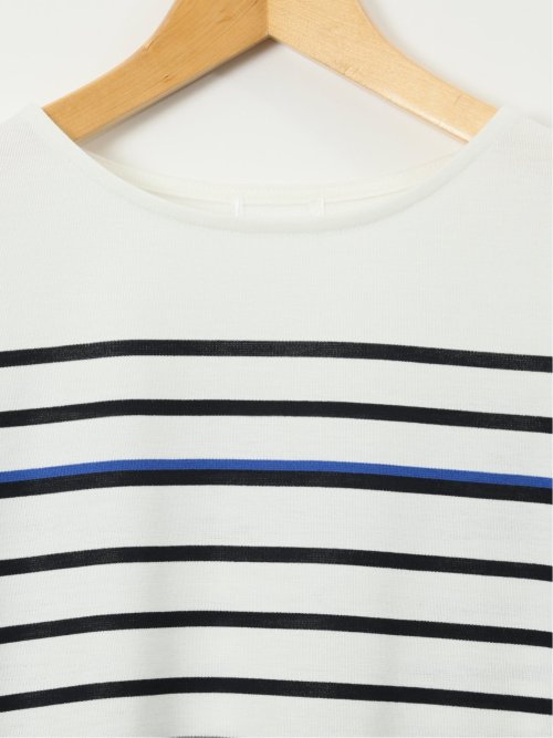 パネルボーダー クルーネック 半袖 プルオーバー