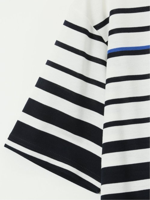 パネルボーダー クルーネック 半袖 プルオーバー