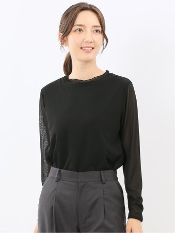 シアー重ね 長袖プルオーバー