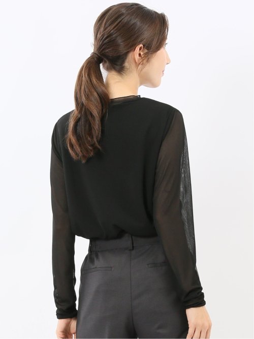 シアー重ね 長袖プルオーバー