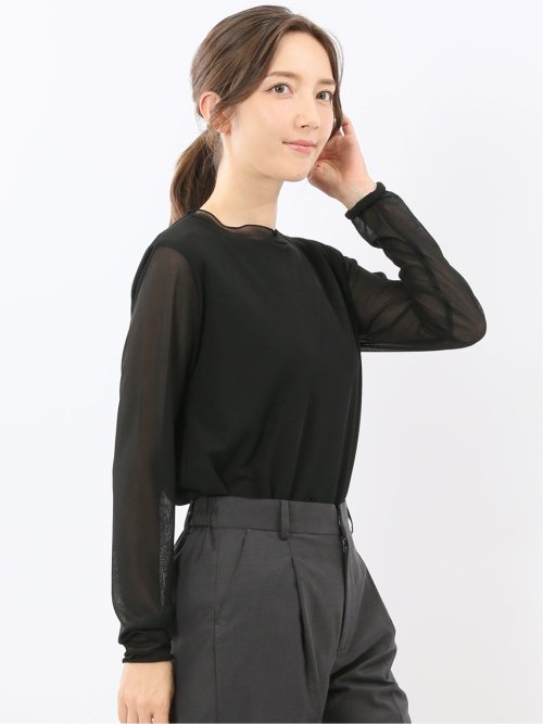 シアー重ね 長袖プルオーバー