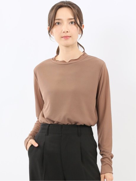 シアー重ね 長袖プルオーバー