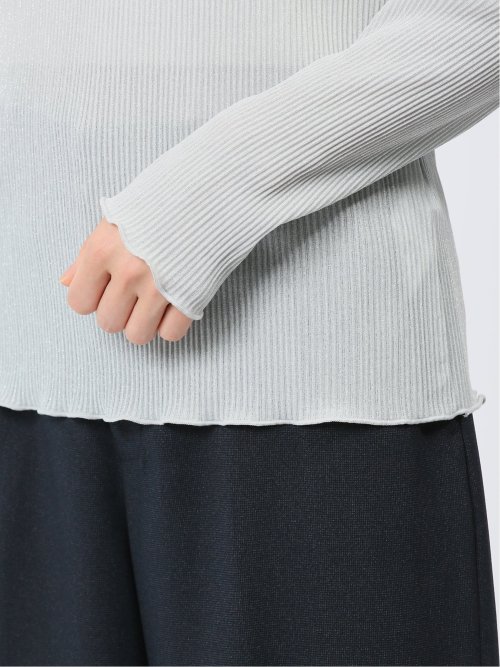 ラメプリーツメロー 長袖プルオーバー