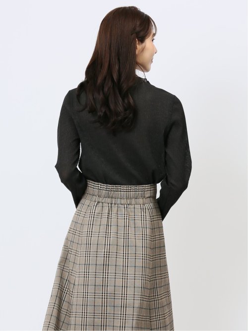 ラメプリーツメロー 長袖プルオーバー